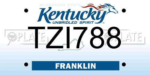 TZI788 Kentucky License Plate
