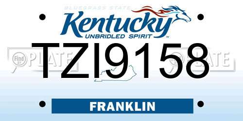 TZI9158 Kentucky License Plate