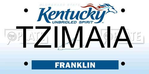 TZIMAIA Kentucky License Plate