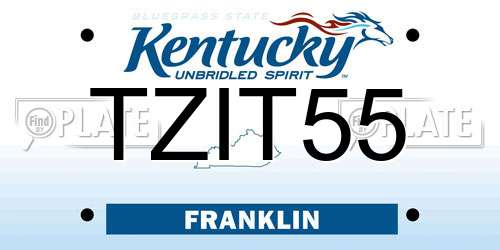 TZIT55 Kentucky License Plate