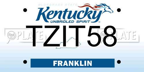 TZIT58 Kentucky License Plate