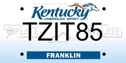 TZIT85 Kentucky License Plate