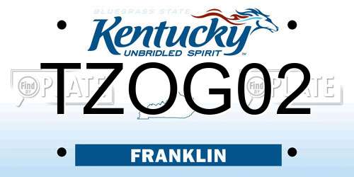 TZOG02 Kentucky License Plate