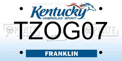 TZOG07 Kentucky License Plate