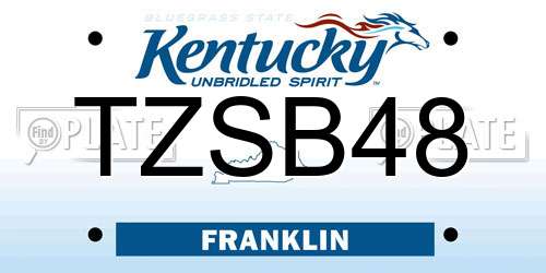 TZSB48 Kentucky License Plate