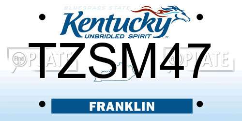 TZSM47 Kentucky License Plate