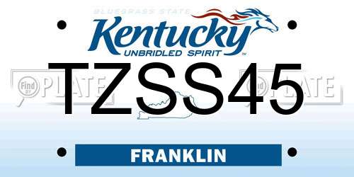 TZSS45 Kentucky License Plate