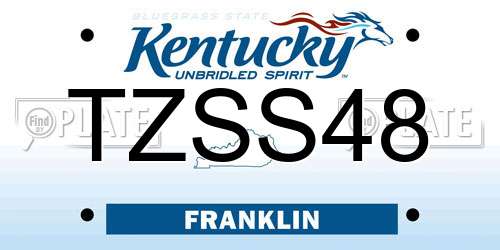 TZSS48 Kentucky License Plate