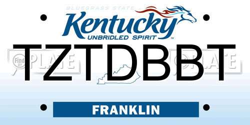 TZTDBBT Kentucky License Plate