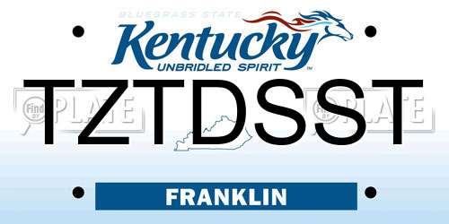 TZTDSST Kentucky License Plate