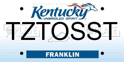 TZTOSST Kentucky License Plate