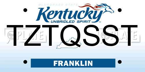 TZTQSST Kentucky License Plate