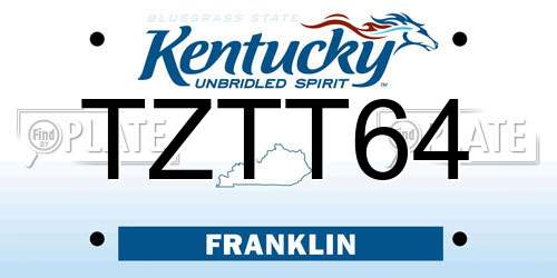 TZTT64 Kentucky License Plate