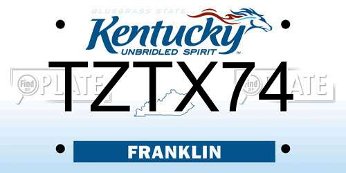 TZTX74 Kentucky License Plate