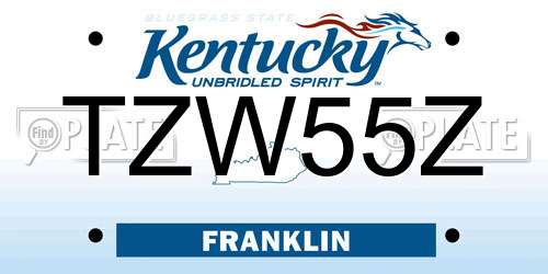 TZW55Z Kentucky License Plate