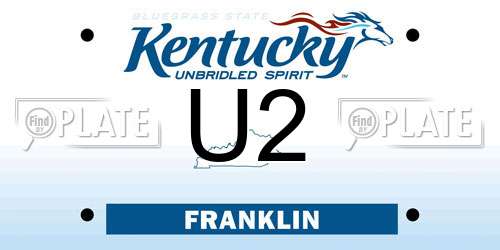 U2 Kentucky License Plate