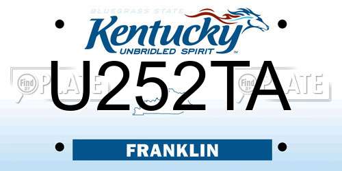 U252TA Kentucky License Plate