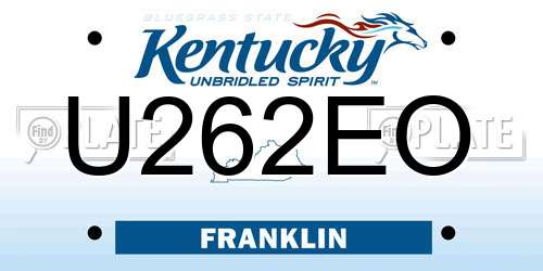 U262EO Kentucky License Plate