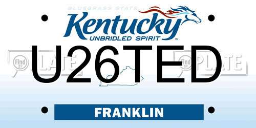 U26TED Kentucky License Plate