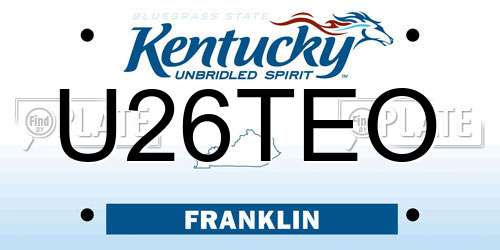 U26TEO Kentucky License Plate