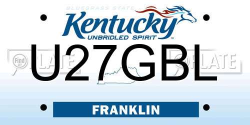 U27GBL Kentucky License Plate
