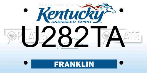 U282TA Kentucky License Plate