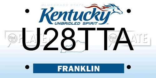 U28TTA Kentucky License Plate