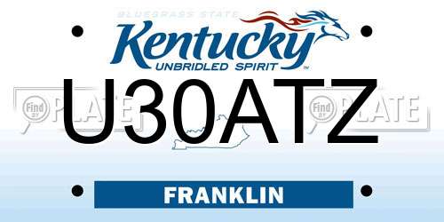 U30ATZ Kentucky License Plate