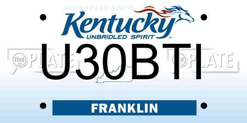 U30BTI Kentucky License Plate