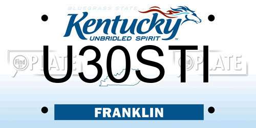 U30STI Kentucky License Plate