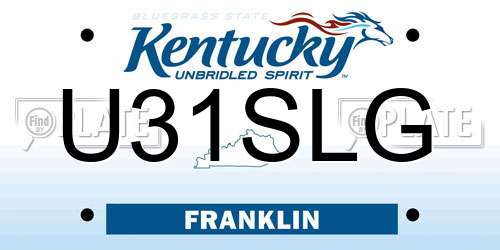 U31SLG Kentucky License Plate