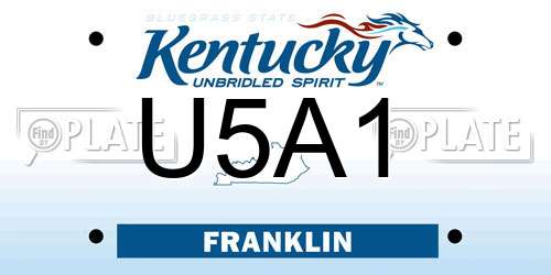 U5A1 Kentucky License Plate