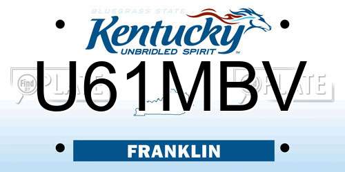 U61MBV Kentucky License Plate