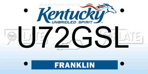 U72GSL Kentucky License Plate