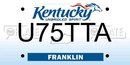 U75TTA Kentucky License Plate