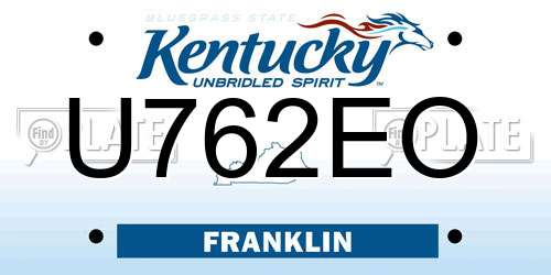 U762EO Kentucky License Plate