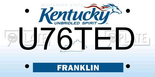 U76TED Kentucky License Plate