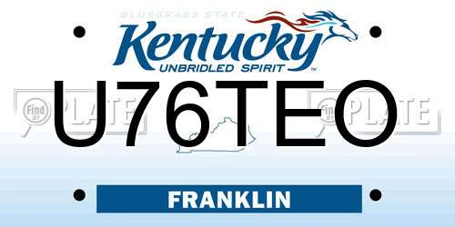 U76TEO Kentucky License Plate