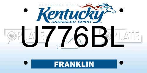 U776BL Kentucky License Plate