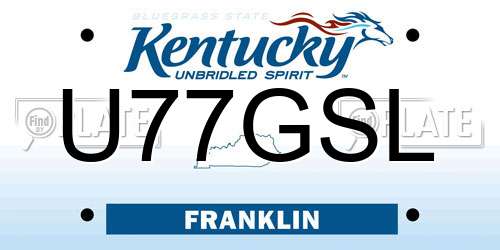 U77GSL Kentucky License Plate
