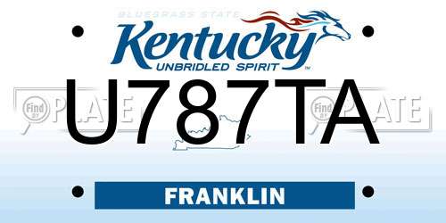 U787TA Kentucky License Plate