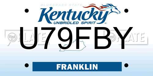 U79FBY Kentucky License Plate