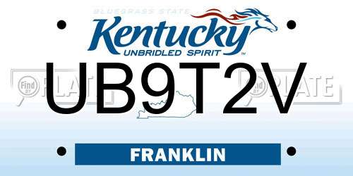 UB9T2V Kentucky License Plate