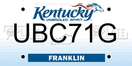 UBC71G Kentucky License Plate