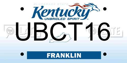 UBCT16 Kentucky License Plate