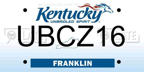 UBCZ16 Kentucky License Plate