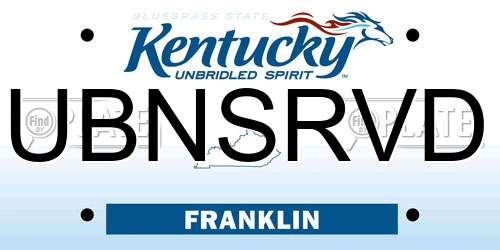 UBNSRVD Kentucky License Plate