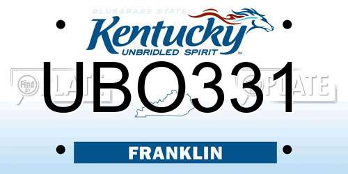 UBO331 Kentucky License Plate