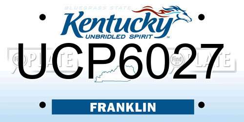 UCP6027 Kentucky License Plate