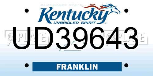 UD39643 Kentucky License Plate